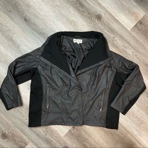 Ava & Viv Plus Size Black Faux Leather Moto Jacket Size 3x